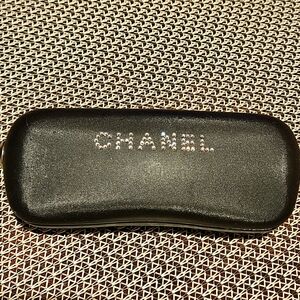 Vintage Chanel Sunglasses Case: Black Hard Shell Case with Crystals